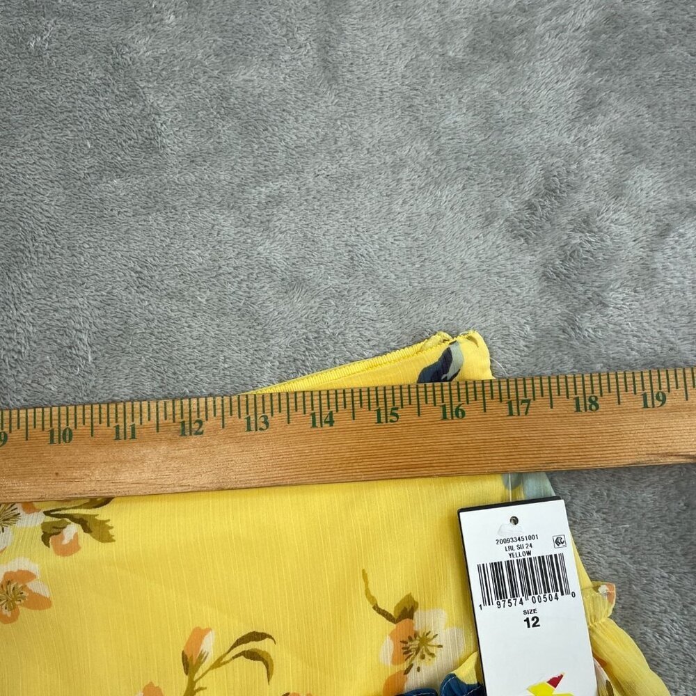 Lauren Ralph Lauren Womens Yellow Floral Tiered Ruffle Skirt Size 12 NWT 6131 - Picture 8 of 8